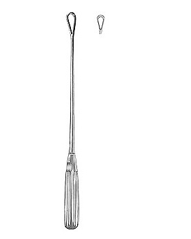 Uteruskrette, 31cm, stumpf, starr, Figur 00, Allgaier Instrumente, medishop.de