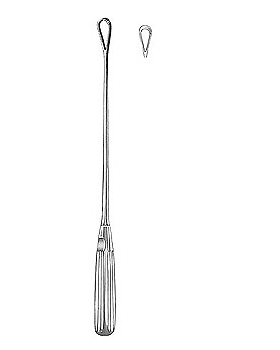 Uteruskrette, 31cm, stumpf, starr, Figur 0, Allgaier Instrumente, medishop.de