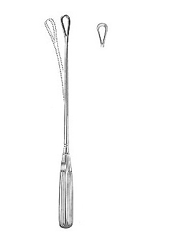 Uteruskrette, 31cm, stumpf, biegsam, Figur 1, Allgaier Instrumente, medishop.de