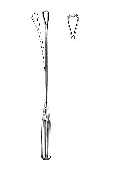 Uteruskrette, 31cm, stumpf, biegsam, Figur 4, Allgaier Instrumente, medishop.de