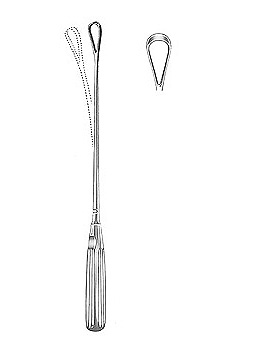 Uteruskrette, 31cm, stumpf, biegsam, Figur 5, Allgaier Instrumente, medishop.de