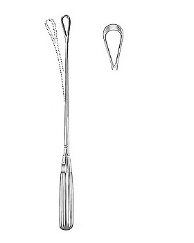 Uteruskrette, 31cm, stumpf, biegsam, Figur 6, Allgaier Instrumente, medishop.de