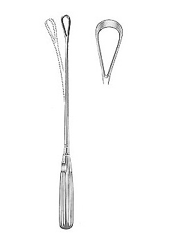 Uteruskrette, 31cm, stumpf, biegsam, Figur 9, Allgaier Instrumente, medishop.de