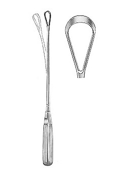 Uteruskrette, 31cm, stumpf, biegsam, Figur 14, Allgaier Instrumente, medishop.de