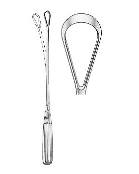 Uteruskrette, 31cm, stumpf, biegsam, Figur 16, Allgaier Instrumente, medishop.de