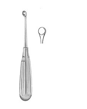 BRUNS, scharfer L�ffel, 17cm, Figur 1, Allgaier Instrumente, medishop.de