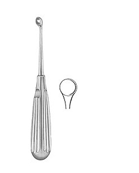 BRUNS, scharfer L�ffel, 17cm, Figur 3, Allgaier Instrumente, medishop.de