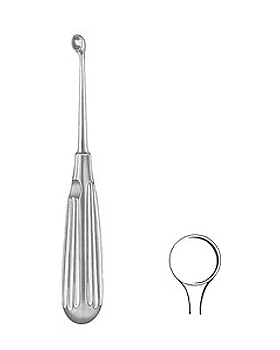 BRUNS, scharfer L�ffel, 17cm, Figur 6, Allgaier Instrumente, medishop.de