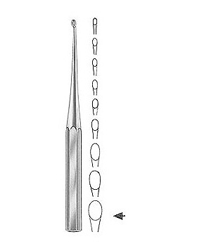 BRUNS, scharfer Löffel, 23cm, Figur 6, Massivheft, Allgaier Instrumente, medishop.de