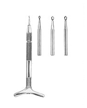 Fingernagelbohrer, komplett, mit 3 Bohrern, Allgaier Instrumente, medishop.de