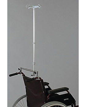 Infusionsstativ fr Rollstuhl mit 4 Haken verchromt, hhenverstellbar, Dr. Paul Koch, medishop.de