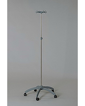 5-Fu-Infusionsstnder verchromt, 50 mm Rollen, Rollen, Kunststoff-Fu, doppelt verpackt, Dr. Paul Koch, medishop.de