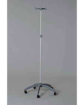 5-Fu-Infusionsstnder Edelstahl, 50 mm Rollen, Rollen, Kunststoff-Fu, doppelt verpackt, Dr. Paul Koch, medishop.de