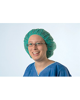 OP-Baretthauben Foliodress cap Comfort Universal, grn, in Entnahmekarton, 100 Stck, Hartmann, medishop.de