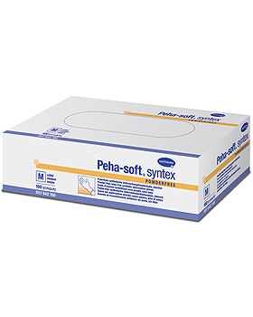 Untersuchungshandschuhe Peha-soft syntex powderfree, latexfrei, unsteril, Größe S, 100 Stück, Hartmann, medishop.de