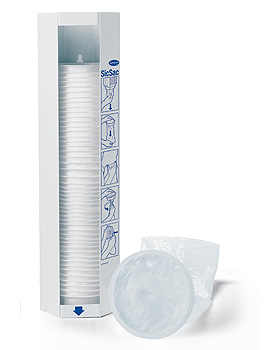 SicSac Spender Entnahmebehlter aus Metall, wei, leer, Hartmann, medishop.de