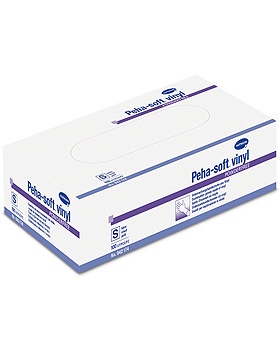 Untersuchungshandschuhe Peha-soft vinyl, powderfree, latexfrei, in Spenderkarton, Gre M, 100 Stck, Hartmann, medishop.de