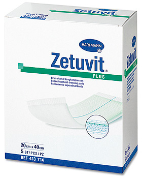 Zetuvit Plus steril 10 x 10 cm, einzeln eingesiegelt, 10 Stück, Hartmann, medishop.de