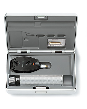 Ophthalmoskop HEINE BETA 200 2,5V, mit Batteriegriff, Ersatzlampe, Etui, Lasergravur, Heine Optotechnik, medishop.de