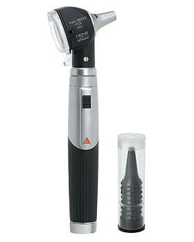 Otoskop HEINE mini 3000 LED F.O., 2,5V, schwarz, mit Ladegriff, Einweg-Tips, Heine Optotechnik, medishop.de