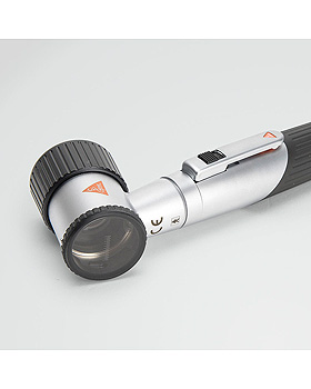 Dermatoskop HEINE mini 3000 LED, 2,5V, schwarz, Batteriegriff, Kontaktscheibe, Lasergravur, Heine Optotechnik, medishop.de