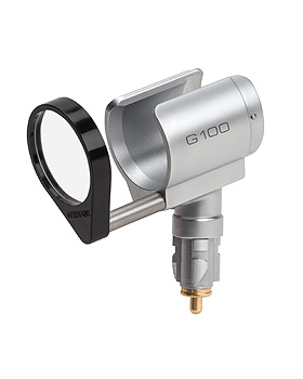 Veterinär Otoskop-Kopf, geschlitzt, HEINE G100, 2,5V, mit Schwenklupe, ohne Spekula, Heine Optotechnik, medishop.de