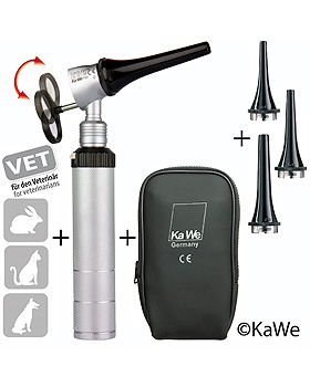 Otoskop EUROLIGHT VET C30 OP inklusive 3 Vet Dauer-Ohrtrichter, KaWe Germany, medishop.de