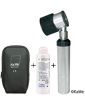Dermatoskop EUROLIGHT D30, 2,5V, inklusive Reiverschlusstasche, mit Lasergravur, KaWe Germany, medishop.de