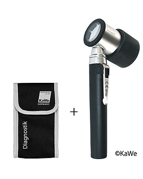 Dermatoskop PICCOLIGHT D, 2,5 V, night, inklusive Stofftasche, mit Lasergravur, KaWe Germany, medishop.de
