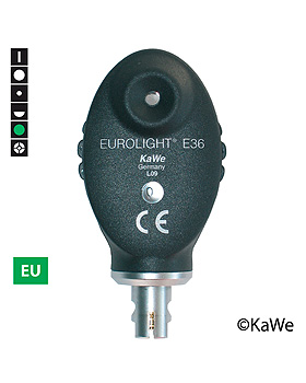 Ophthalmoskop-Kopf EUROLIGHT E36, 2,5 V, Grnfilter, EU-Version mit 6 Blenden, KaWe Germany, medishop.de