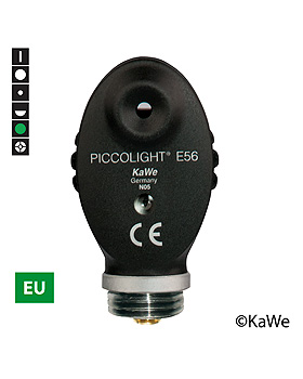 Ophthalmoskop-Kopf PICCOLIGHT E56, 2,5 V, night, Grnfilter, EU-Version mit 6 Blenden, KaWe Germany, medishop.de