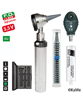 Diagnostik-Set, Otoskop EUROLIGHT F.O.30 LED und Ophthalmoskop E36 (EU) 3,5V mit Zubehr, KaWe Germany, medishop.de