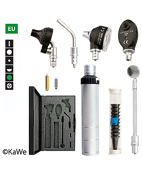 Diagnostik-Set, Otoskop COMBILIGHT F.O.30 und EUROLIGHT E36 (EU) mit Batteriegriff und Zubehör, KaWe Germany, medishop.de