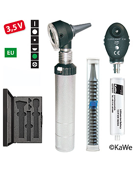 Diagnostik-Set, Otoskop COMBILIGHT F.O.30 und Ophthalmoskop E36 (EU) 3,5V mit Zubehr, KaWe Germany, medishop.de
