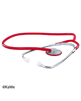 Single Flachkopf-Stethoskop, rot, Aluminium, KaWe Germany, medishop.de