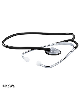 Single Flachkopf-Stethoskop, schwarz, Aluminium, KaWe Germany, medishop.de