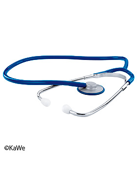 Single Flachkopf-Stethoskop, blau, Aluminium, KaWe Germany, medishop.de