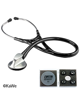 Top-Kardiologie Stethoskop, Edelstahl, schwarz, KaWe Germany, medishop.de