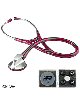 Top-Kardiologie Stethoskop, Edelstahl, burgunder, KaWe Germany, medishop.de