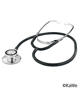 Double Doppelkopf-Stethoskop, schwarz, umschaltbar Aluminium, 58 cm, KaWe Germany, medishop.de