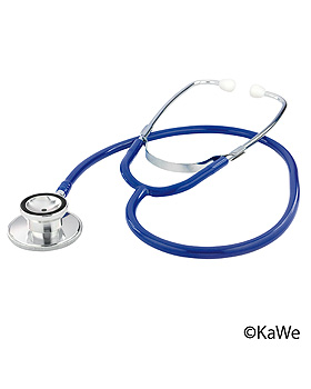 Double Doppelkopf-Stethoskop, blau, umschaltbar, Aluminium, 58 cm, KaWe Germany, medishop.de