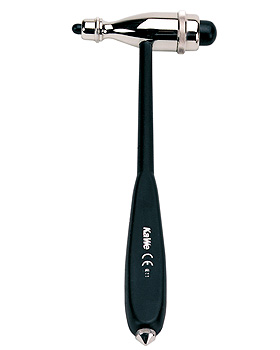 Trmner Reflexhammer, schwer, mit Pinsel ohne Nadel, mit schwarzem Kunststoffgriff, KaWe Germany, medishop.de