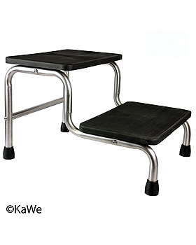 Fuauftritt 2-stufig aus Edelstahl, 40 x 25 x 34 cm, KaWe Germany, medishop.de