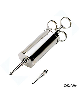 GANZMETALL-SPRITZE 100ccm, mit 3 Ringen, nach Schimmelbusch, KaWe Germany, medishop.de