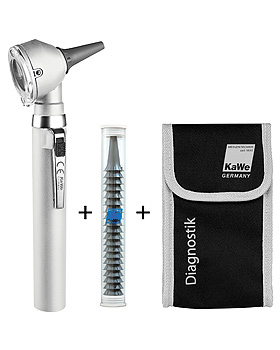 Otoskop PICCOLIGHT C, 2,5V, stone, inklusive Tasche und je 10 Ohrtrichtern, KaWe Germany, medishop.de