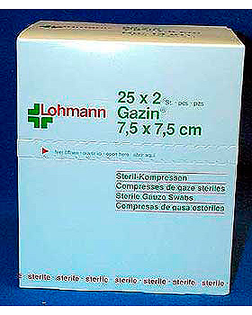 Gazin-Kompressen steril  7,5 x 7,5cm, 25x2 Stck, Lohmann und Rauscher, medishop.de