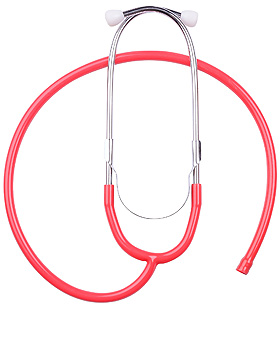 Ohrbgel aus Aluminium mit Schlauch, rot, fr LuxaScope Sonus Flat Flex Stethoskop, Luxamed, medishop.de