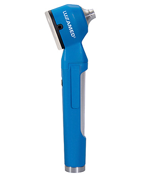LED Otoskop LuxaScope Auris blau, 3,7 V, mit Li-Ion Akku und Multi-USB-Ladegerät, Luxamed, medishop.de