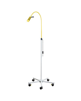 LED Untersuchungsleuchte mit Griff, rapsgelb, auf 5-Fu-Stativ, pulverbeschichtet, Luxamed, medishop.de