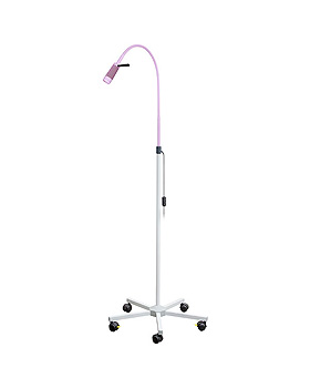 LED Untersuchungsleuchte mit Griff, zartflieder, auf 5-Fu-Stativ, pulverbeschichtet, Luxamed, medishop.de